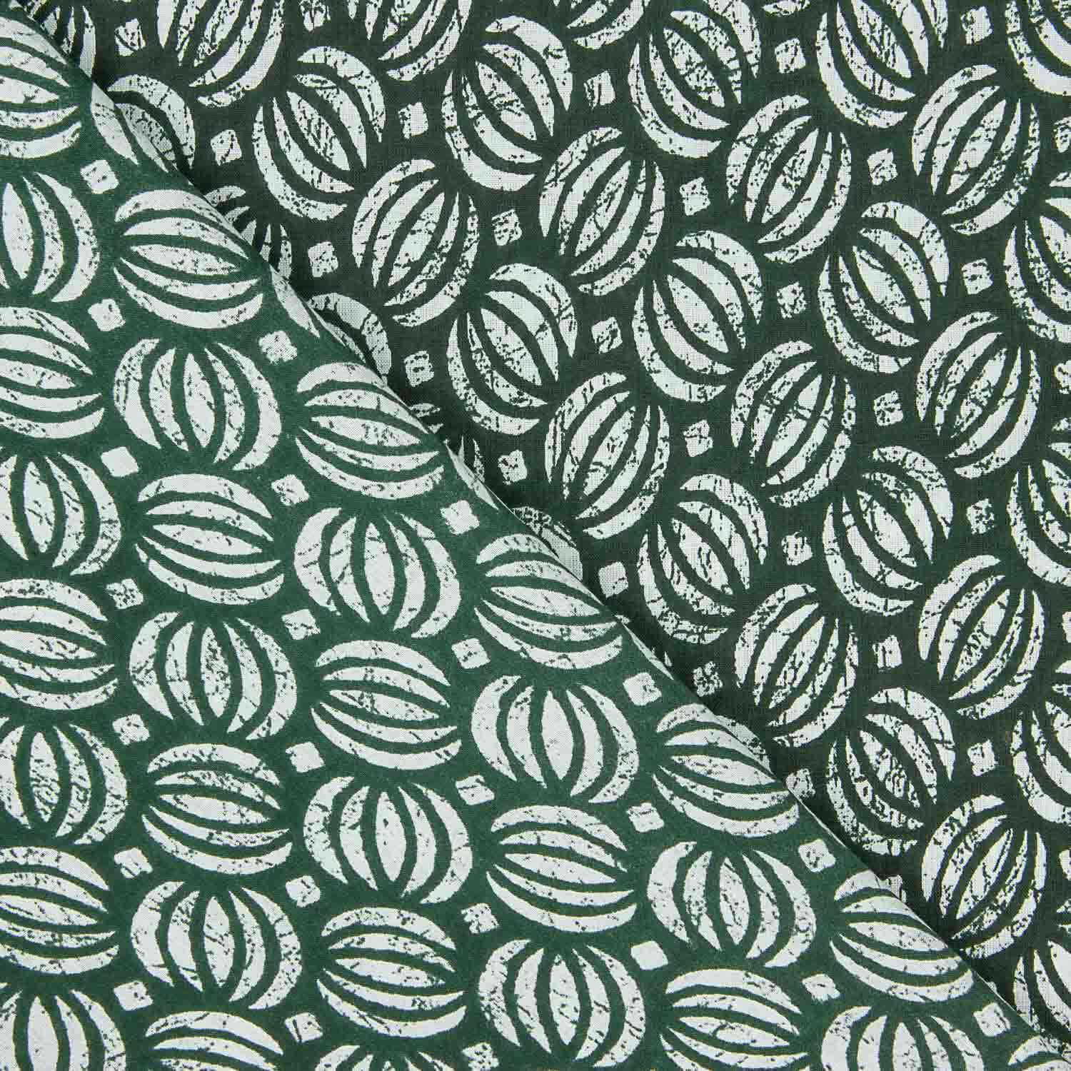 Voile Algodón Estampado Semillas Botánicas Verde - Ribes y Casals