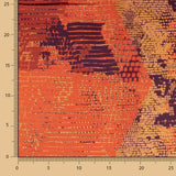 Twill Satén Pixel Coral - Ribes y Casals