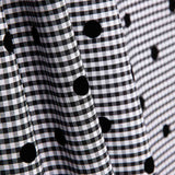 Vichy Algodón Negro Flocado Lunar Negro - Ribes y Casals