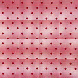 Vichy Algodón Rojo Flocado Lunar Rojo - Ribes y Casals