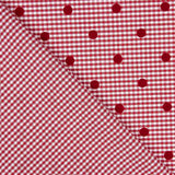 Vichy Algodón Rojo Flocado Lunar Rojo - Ribes y Casals