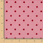 Vichy Algodón Rojo Flocado Lunar Rojo - Ribes y Casals