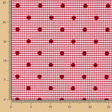 Vichy Algodón Rojo Flocado Lunar Rojo - Ribes y Casals