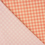 Crepe Vichy Naranja y Coral - Ribes y Casals