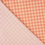 Crepe Vichy Naranja y Coral - Ribes y Casals