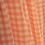 Crepe Vichy Naranja y Coral - Ribes y Casals