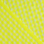 Popelina Seersucker Cuadros Amarillo Flúor - Ribes y Casals
