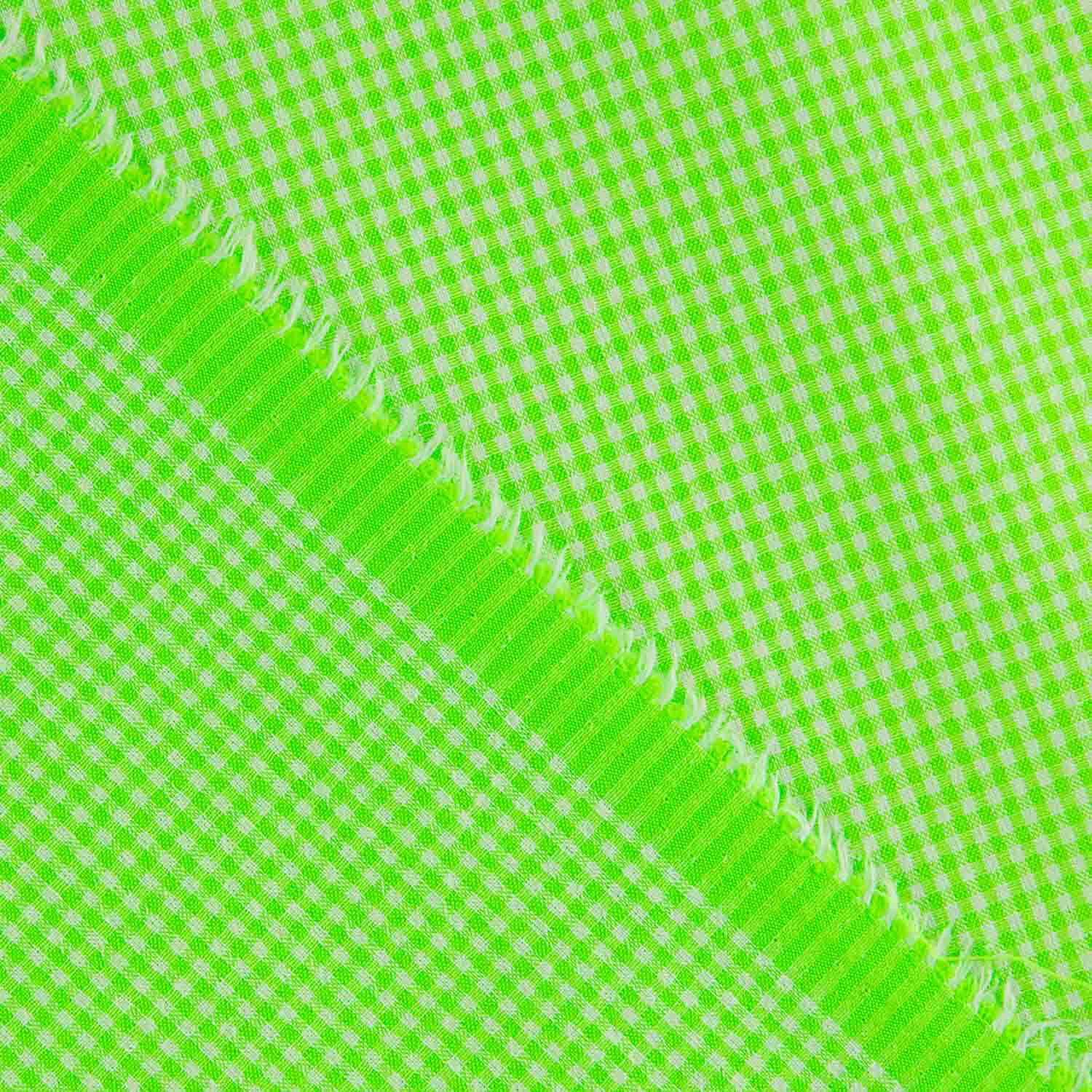 Popelina Seersucker Mini Cuadros Verde Flúor - Ribes y Casals