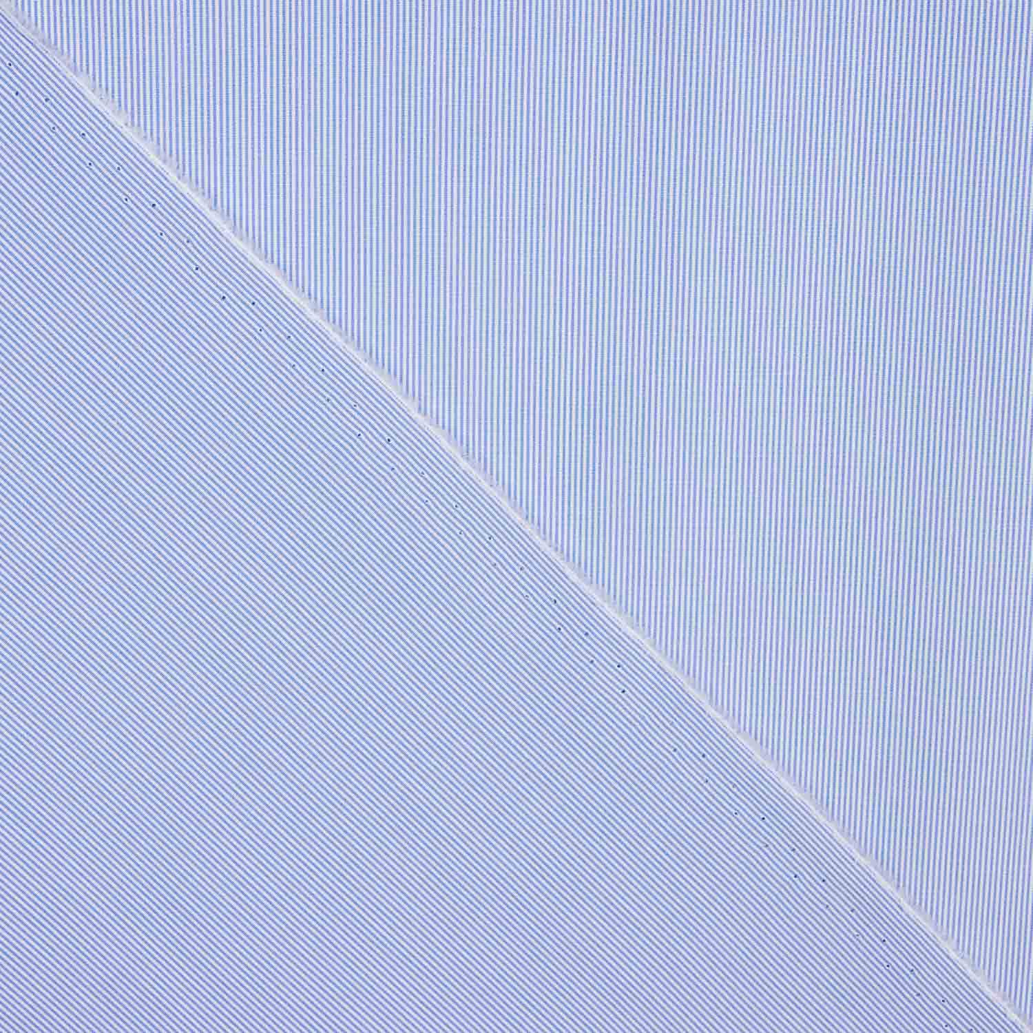 Voile Algodón Azul-Blanco Rayado Fino - Ribes y Casals