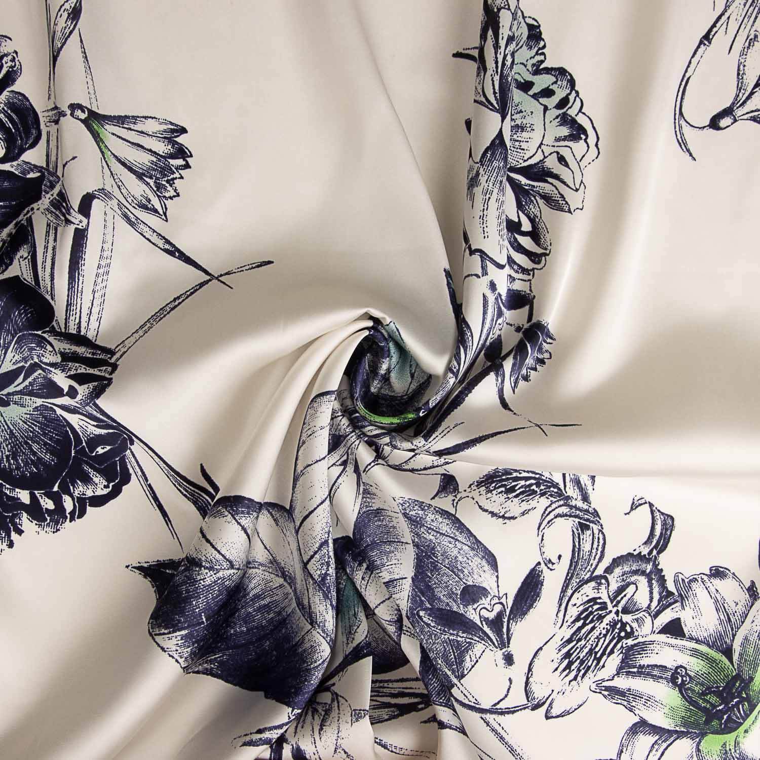 Satén Poliéster Estampada Jardín Nocturno - Ribes y Casals