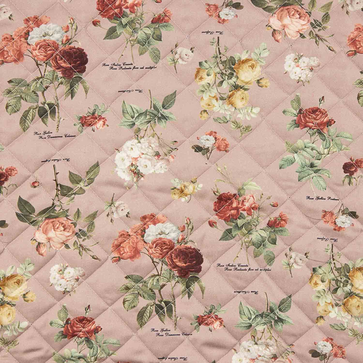 Acolchada Viyela Floral Rosa con Forro Negro - Ribes y Casals