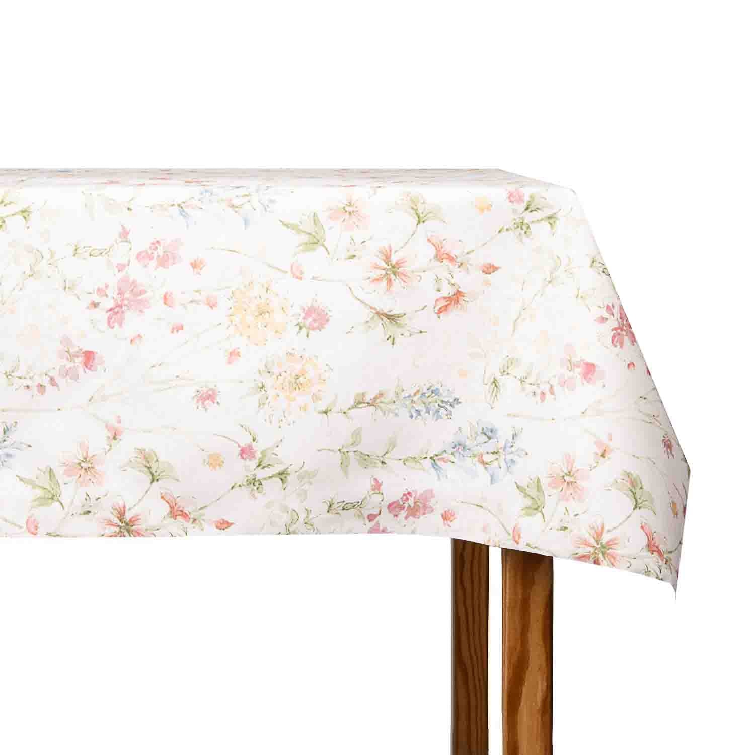 Mantel Resinado Floral Suave Beige - Ribes y Casals