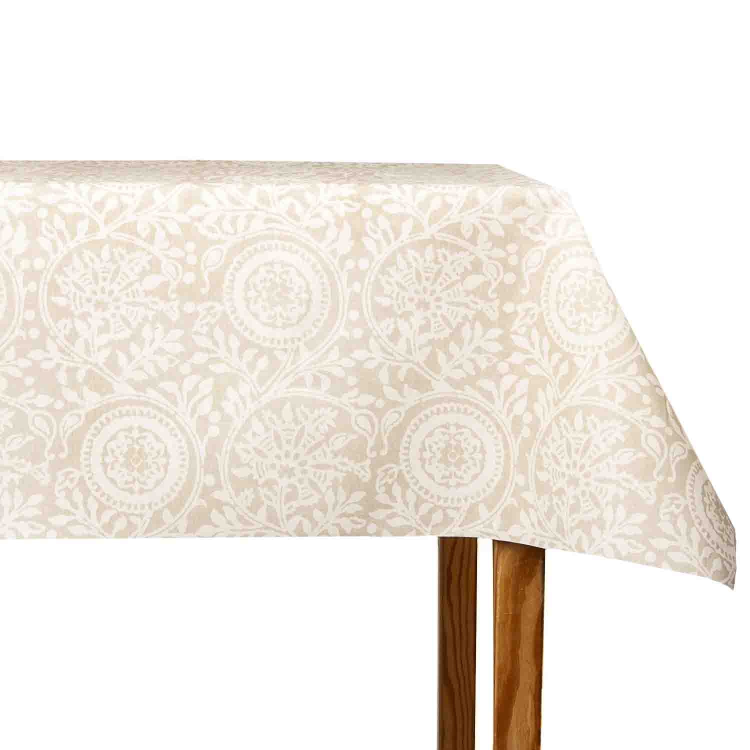 Mantel Resinado Damasco Beige - Ribes y Casals