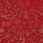 Loneta Jacquard Navidad Lurex Roja - Ribes y Casals