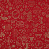 Loneta Jacquard Navidad Lurex Roja - Ribes y Casals