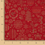Loneta Jacquard Navidad Lurex Roja - Ribes y Casals