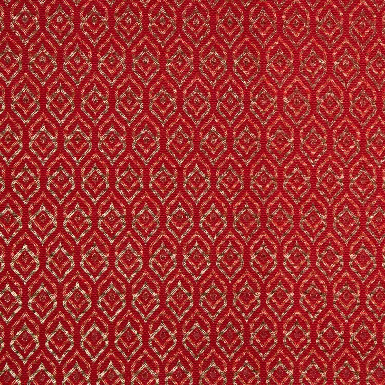 Loneta Jacquard Lágrima Lurex Rojo - Ribes y Casals