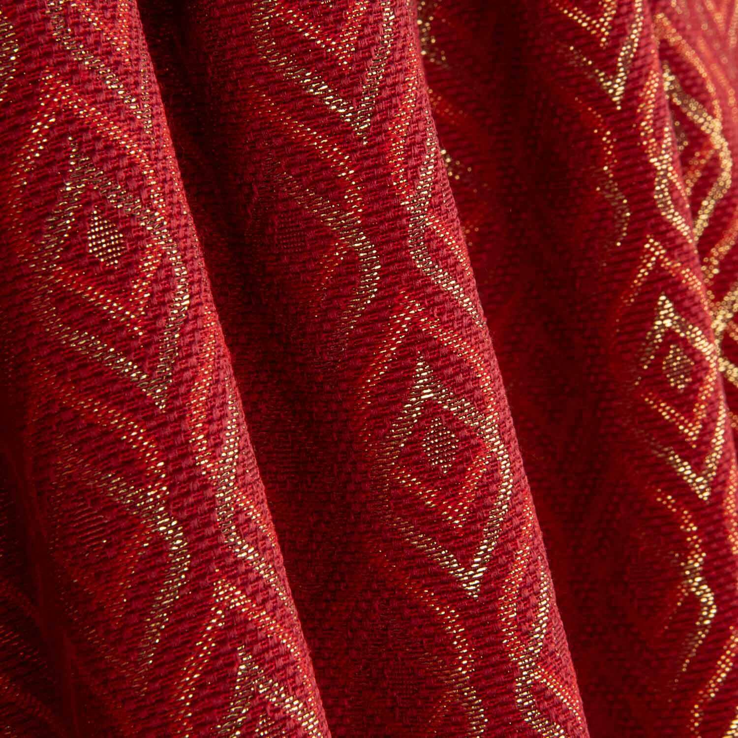Loneta Jacquard Lágrima Lurex Rojo - Ribes y Casals