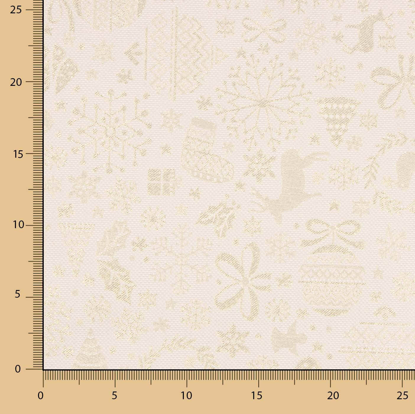 Loneta Jacquard Navidad Lurex Crudo - Ribes y Casals