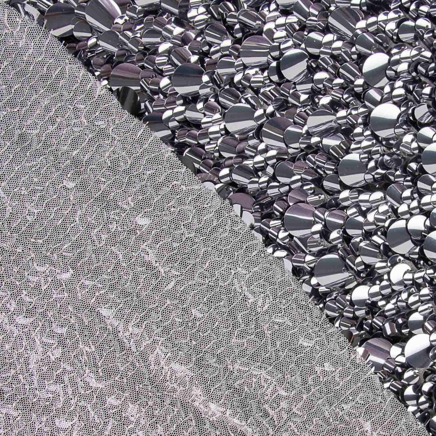 Lentejuela Lycra Conchas Plateado - Ribes y Casals