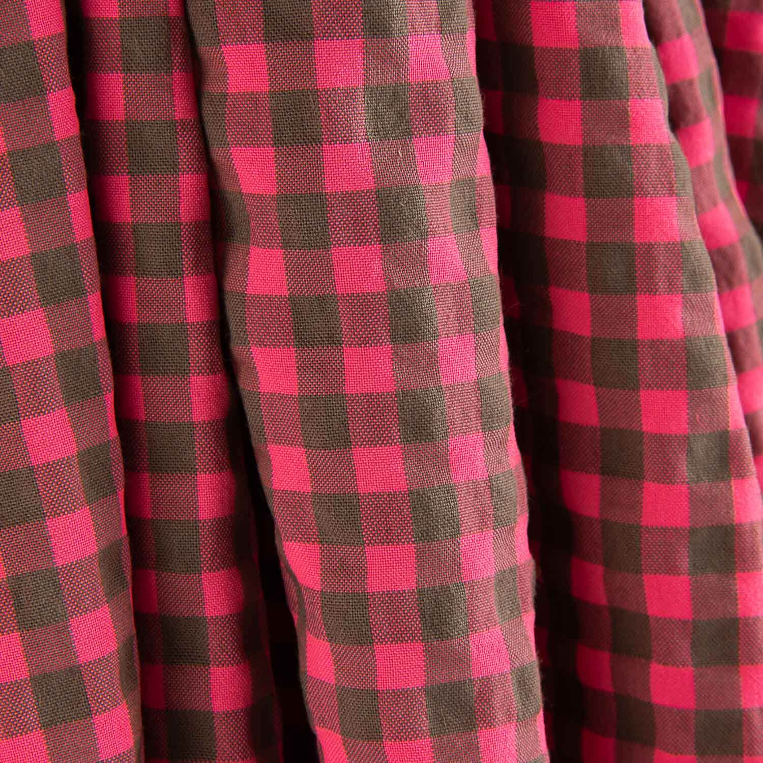 Seersucker Cuadros Vichy Rosa y Gris - Ribes y Casals