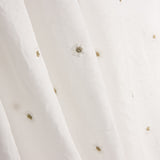 Voile de Algodón Blanco con Bordado Floral y Lúrex Dorado - Ribes y Casals