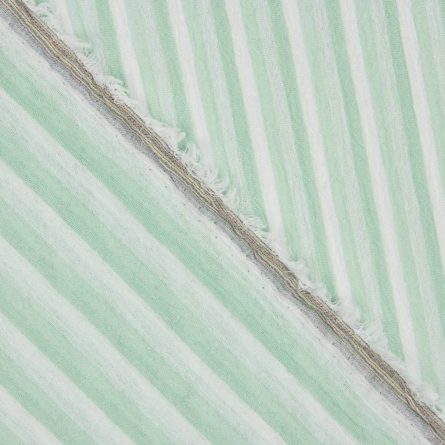 Bambula Algodón Rayas Verde y Blanco - Ribes y Casals