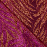 Brocado Lurex Hojas Morado y Rojo - Ribes y Casals