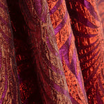 Brocado Lurex Hojas Morado y Rojo - Ribes y Casals