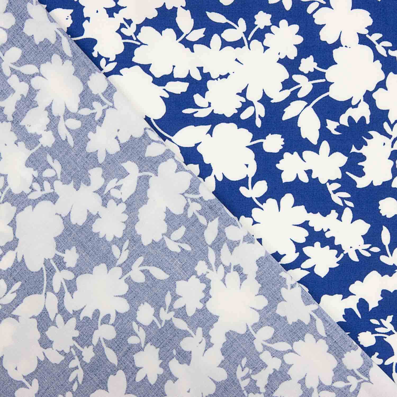 Viscosa Estampada Floral Azul - Ribes y Casals