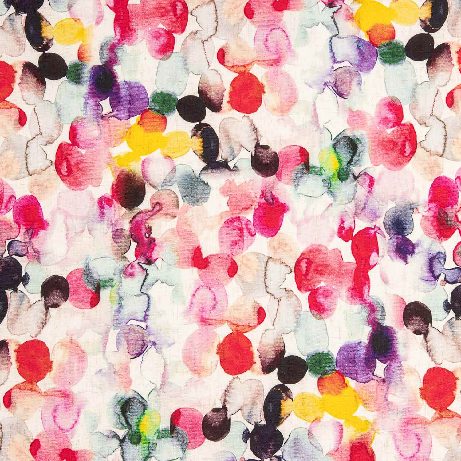 Lino con Viscosa Estampado Abstracto Multicolor - Ribes y Casals