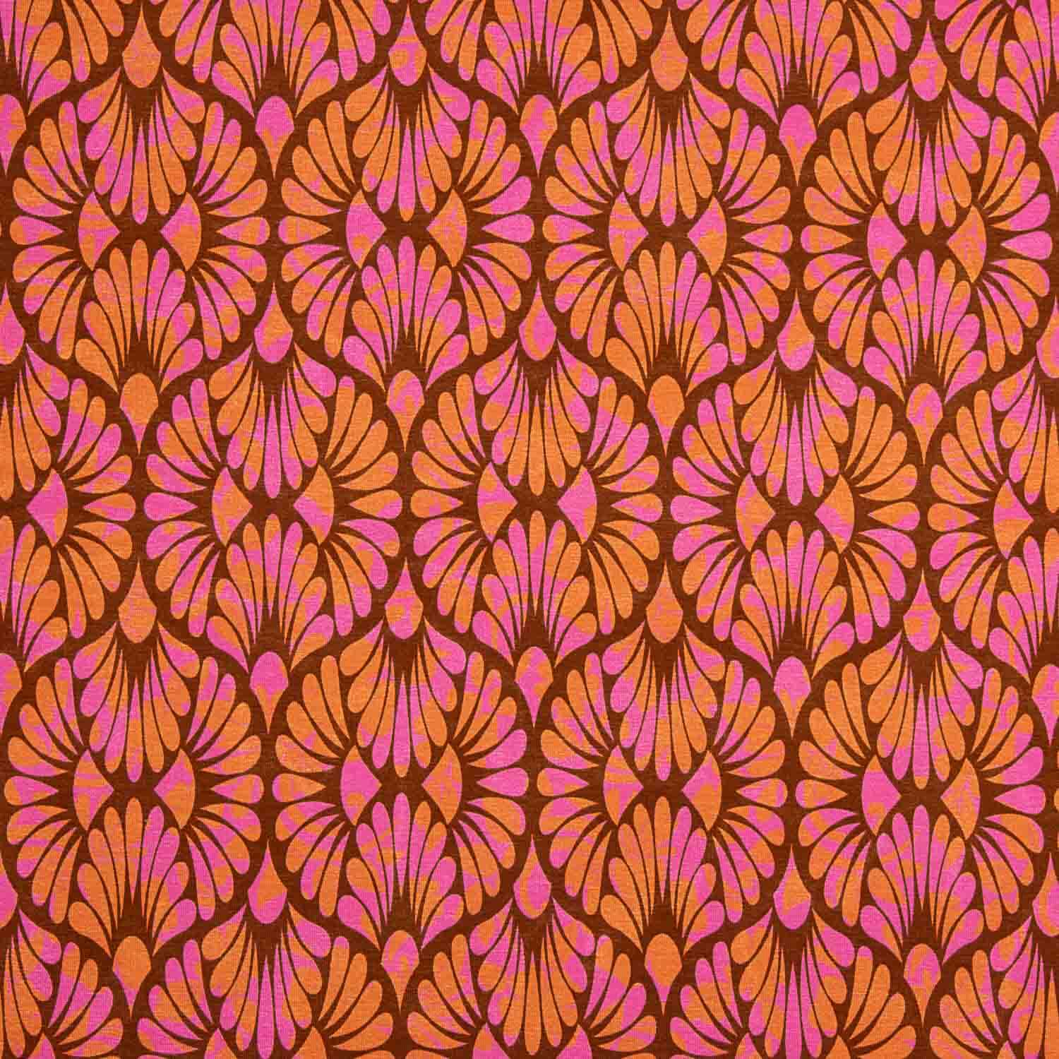 Punto Viscosa Retro Bloom Rosa y Naranja - Ribes y Casals