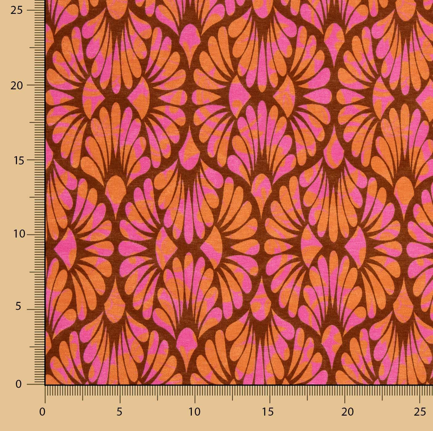 Punto Viscosa Retro Bloom Rosa y Naranja - Ribes y Casals