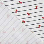 Punto Algodón Cherry Stripes Marino - Ribes y Casals