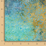 Punto Algodón Batik Turquesa y Ocre - Ribes y Casals