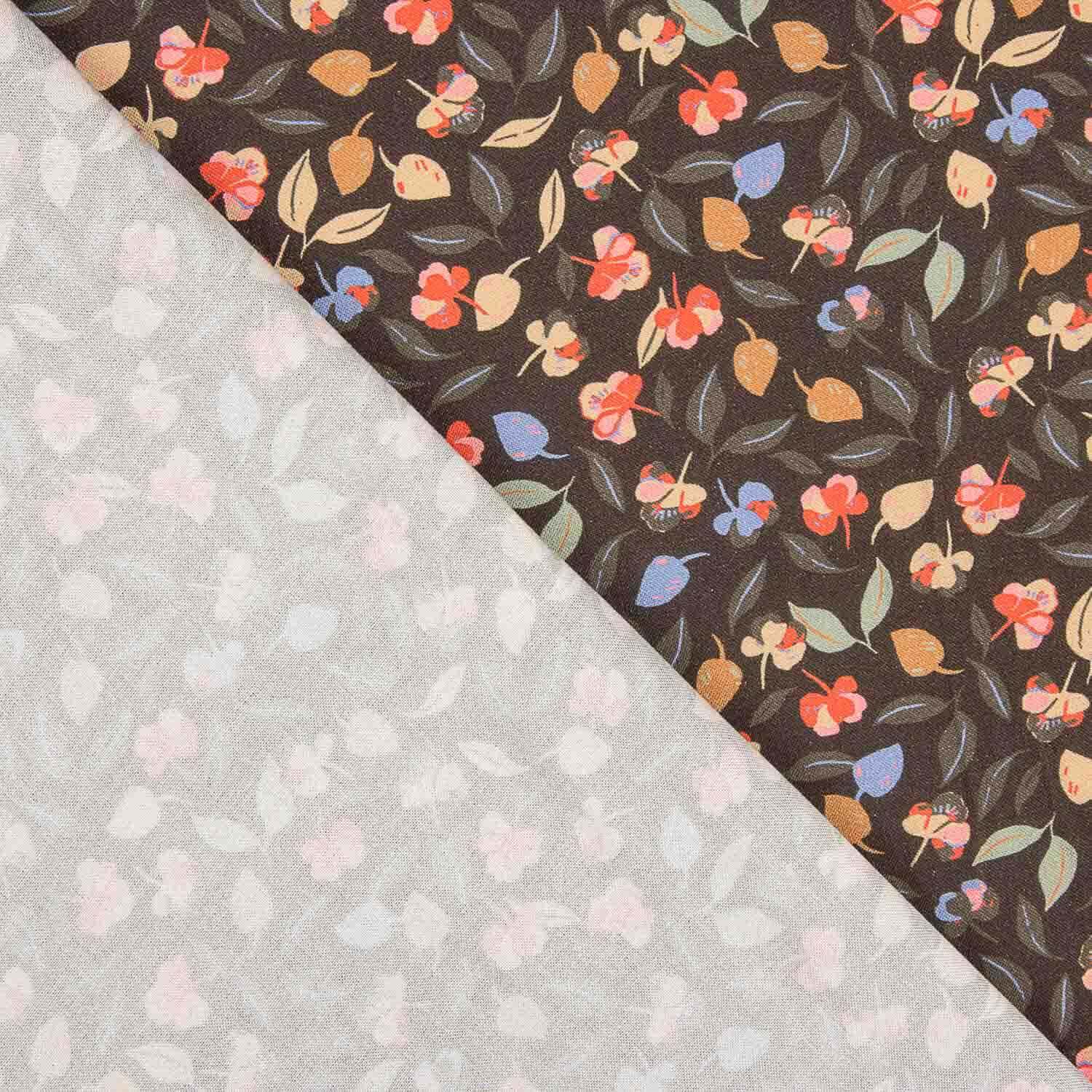 Viscosa Estampada Garden Noir - Ribes y Casals