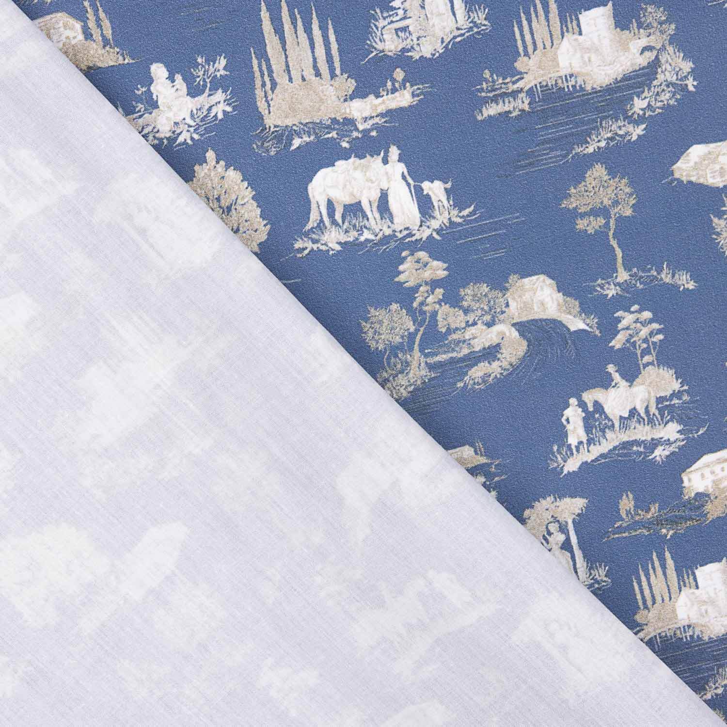 Percal Estampado Silke Azul - Ribes y Casals
