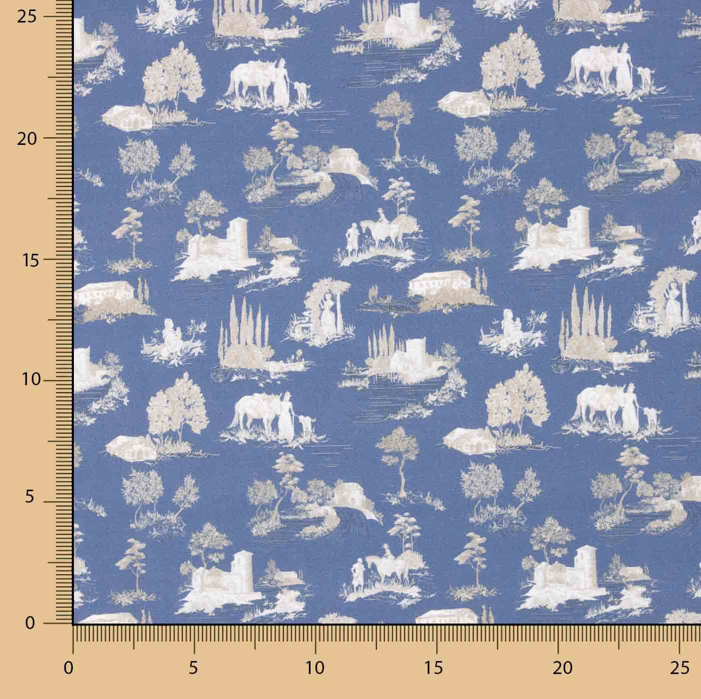 Percal Estampado Silke Azul - Ribes y Casals