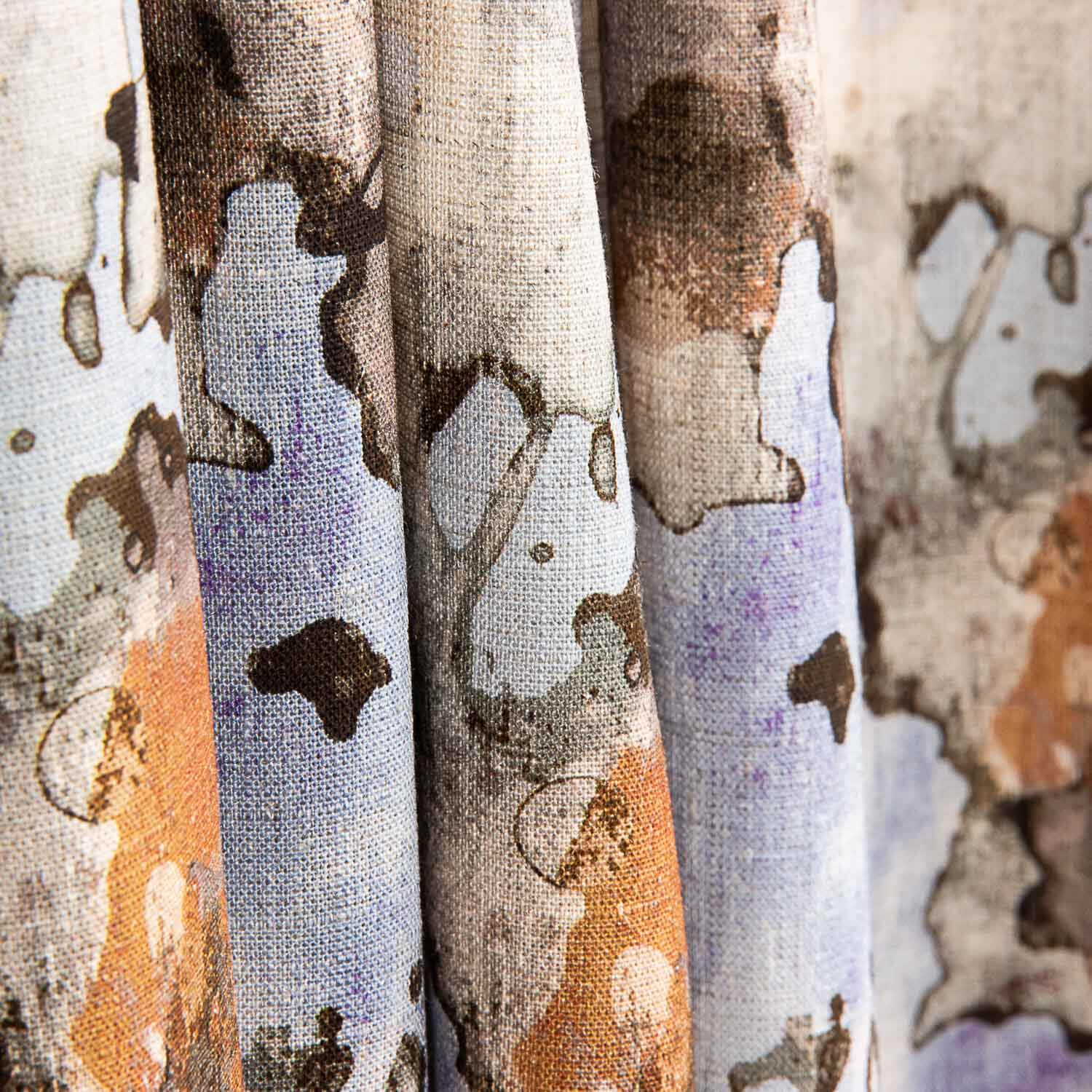 Lino Viscosa Estampado Abstracto Mate - Ribes y Casals