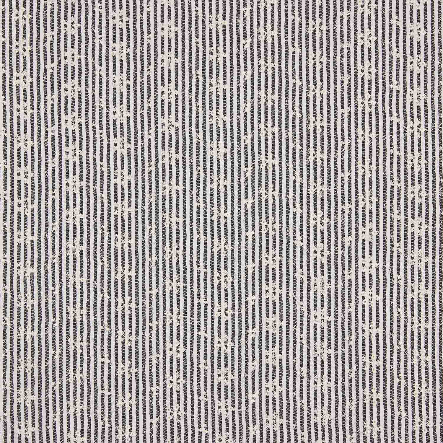 Algodón Bordada Rayas Negras - Ribes y Casals