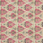 Loneta Algodón Floral Orna Rosa y Verde - Ribes y Casals