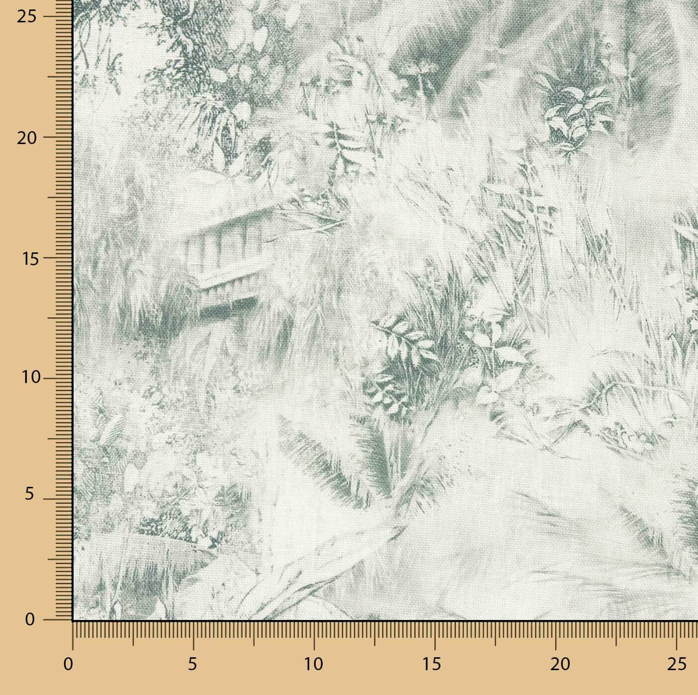 Lino Estampado Jungla Verde - Ribes y Casals