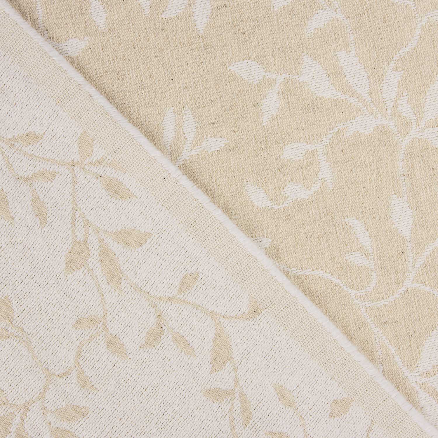 Jacquard Hogar Reversible Blanco y Natural con Lino - Ribes y Casals