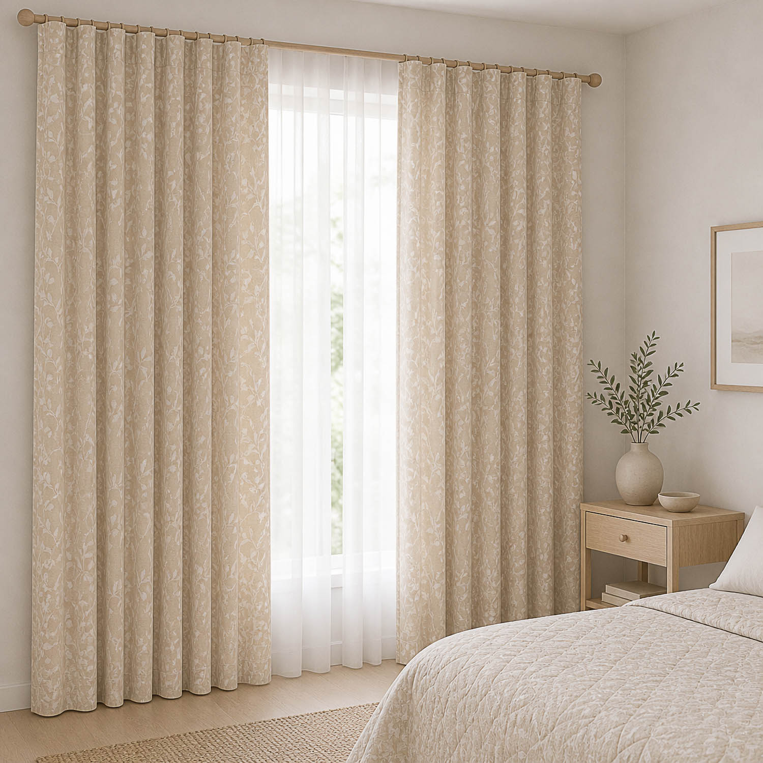 Jacquard Hogar Reversible Blanco y Natural con Lino - Ribes y Casals
