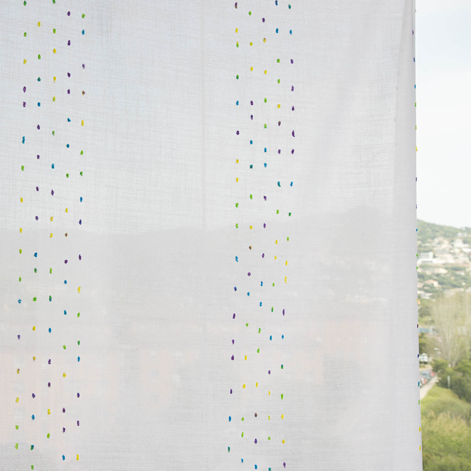 Visillo Plumeti a Franjas Multicolor Verano - Ribes y Casals