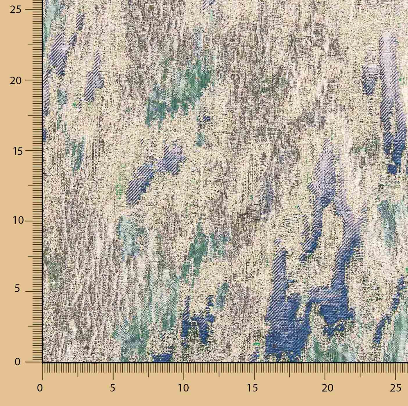 Brocado Lurex Estampado Abstracto Verde Azul - Ribes y Casals