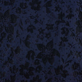 Brocado Azul Marino Relieve Floral - Ribes y Casals