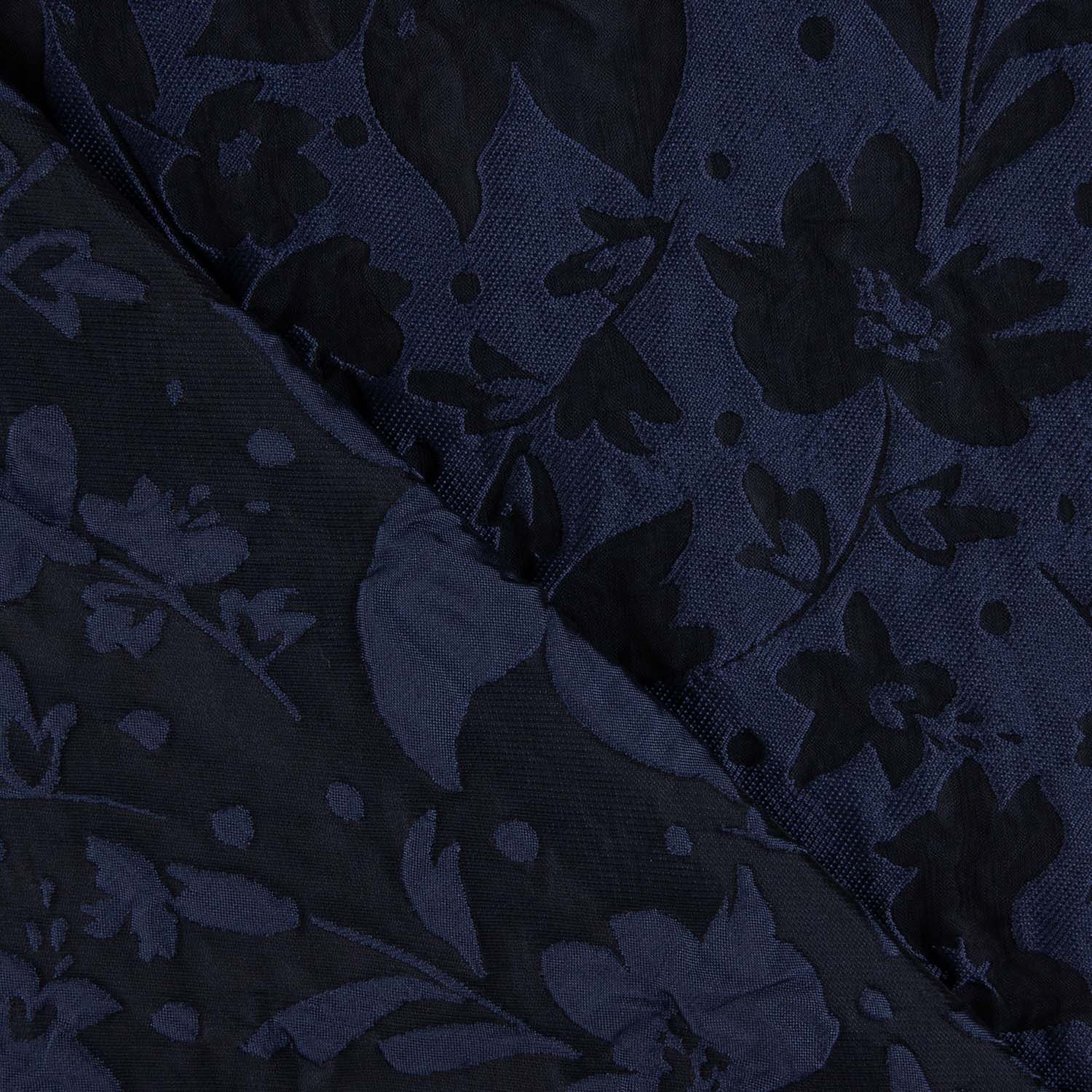 Brocado Azul Marino Relieve Floral - Ribes y Casals