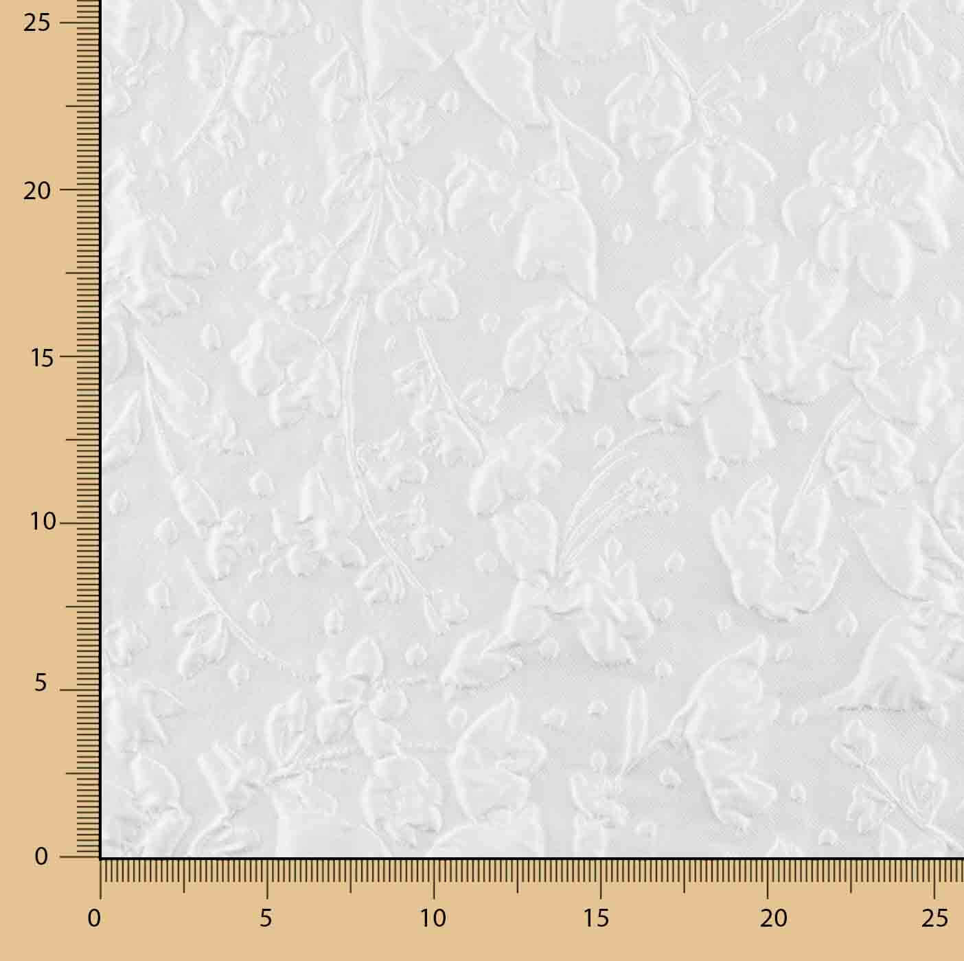 Brocado Blanco Relieve Floral - Ribes y Casals