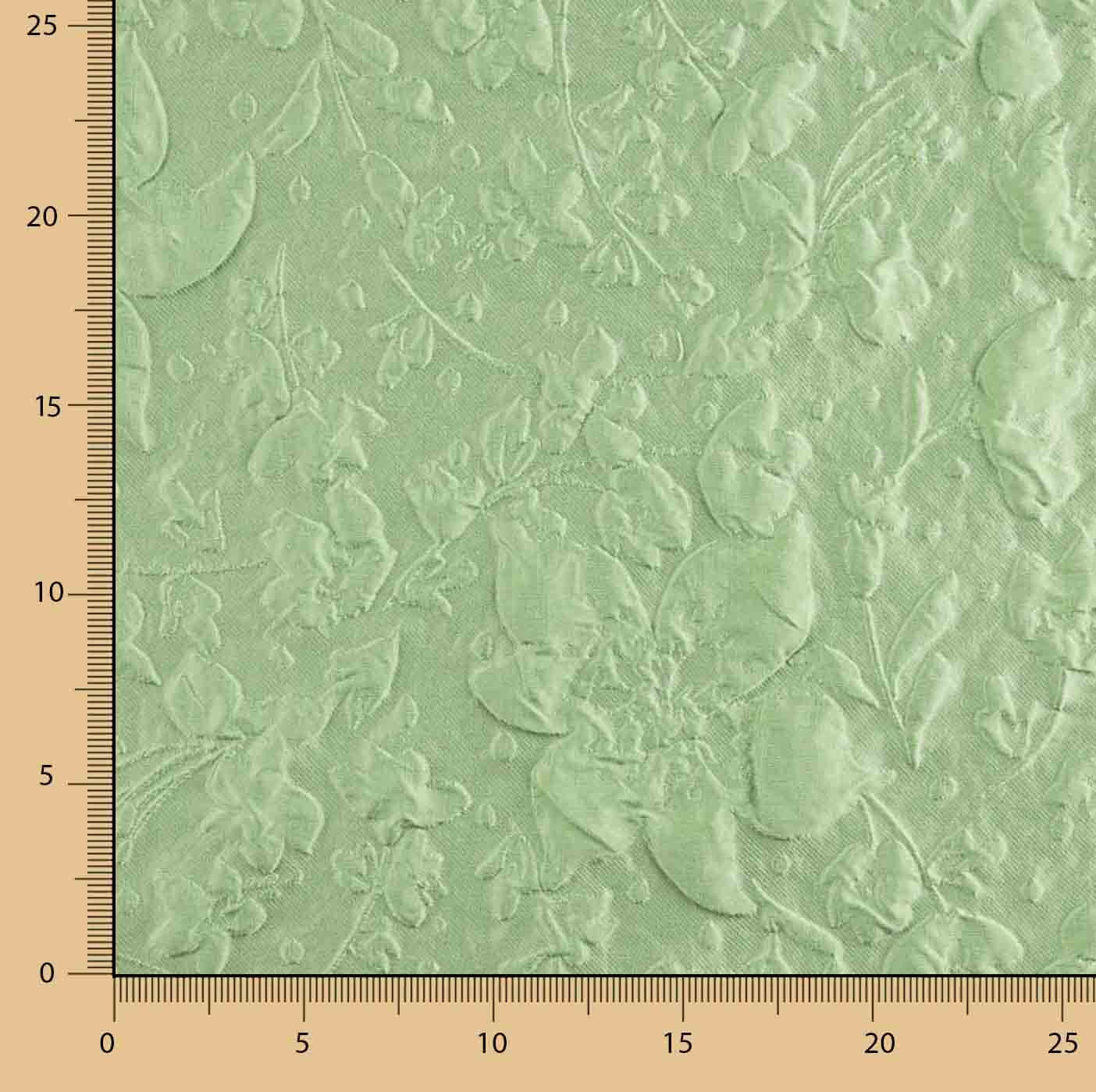 Brocado Verde Relieve Floral - Ribes y Casals